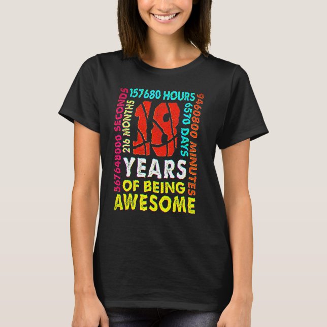 Camiseta 18th Birthday 18 Years Old 216 Months Basketball B (Frente)
