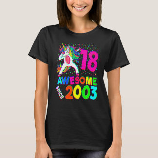 Camiseta 18th Birthday Dabbing Unicorn Party  18 Years Old 