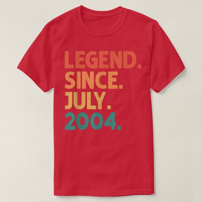 Camiseta 18th Birthday Legend Since July 2004 18 Years Old  (Frente do Design)