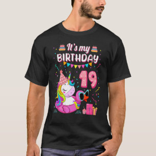 Camiseta 19ª Rapariga de Aniversário Piscina de Nadação de