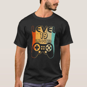 Camiseta 19º Aniversário Boys Nível 19 Desbloqueados