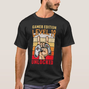 Camiseta 19º Aniversário do Vídeo Gamer Edition Nível 1