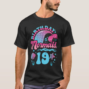 Camiseta 19º aniversário Sereia 19 anos Festa do tema Oce