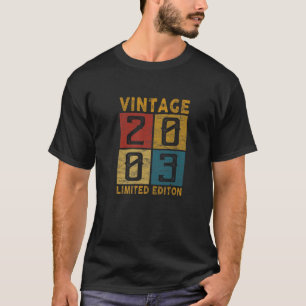 Camiseta 19º Aniversário Vintage 2003 Nascer Em 2003 19 Ano