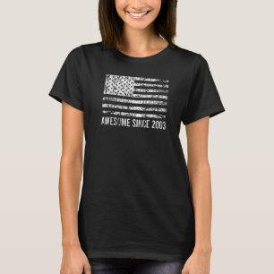 Camiseta 19º Aniversário Vintage Usa Flag Incrível Desde 20