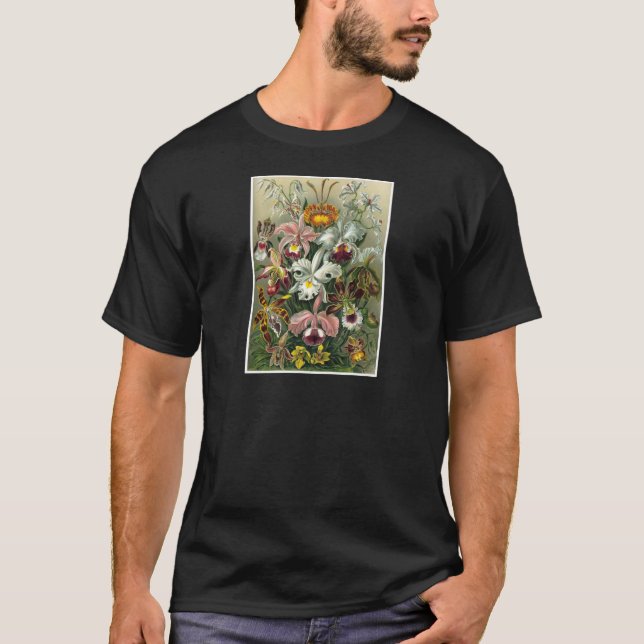 Camiseta 1904 formas de arte das orquídeas de impressão da (Frente)