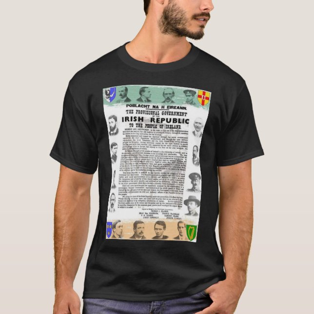 Camiseta 🍀 1916 🇮 Proclamação Irlandesa 🇪 (Frente)