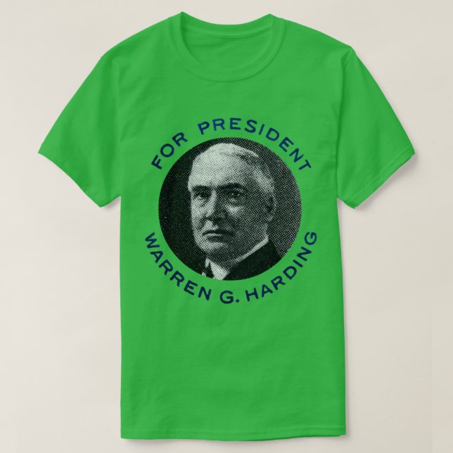 Camiseta 1920 Warren G Harding para Presidente (Frente do Design)