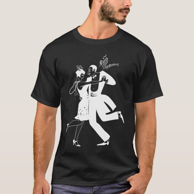 Camiseta 1920's Great Gatsby Glamorous Couple Dancing Class (Frente)