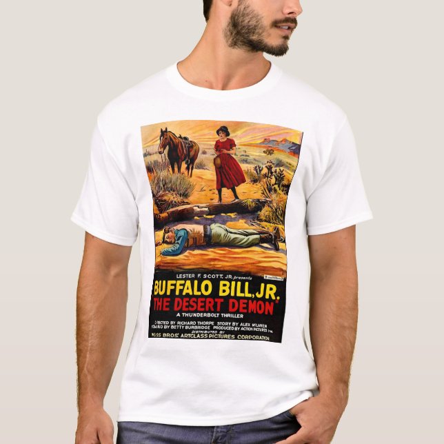 Camiseta 1925 Buffalo Bill Jr. - poster de filme do Desert  (Frente)