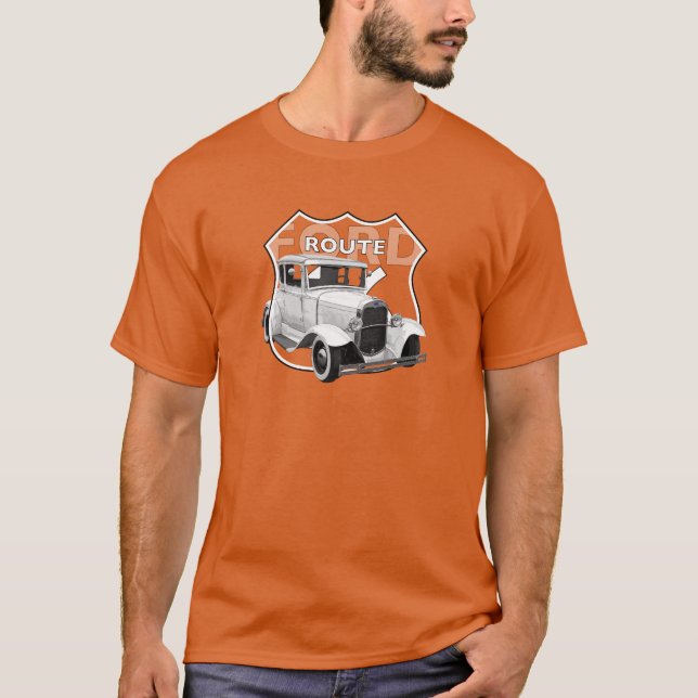 Camiseta 1930 Modelo A. Roda direta branca66 T-shirt (Frente)