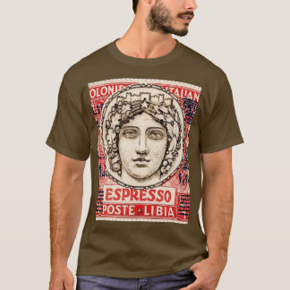 Camiseta 1933 Carimbo italiano líbio Gráfico