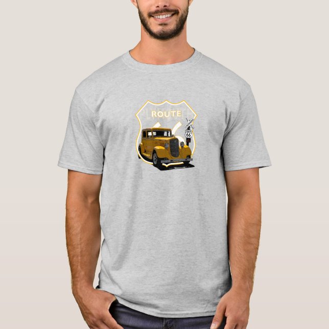 Camiseta 1934 Plymouth Chrysler. Mopar. Hotrod.Rota 66 (Frente)