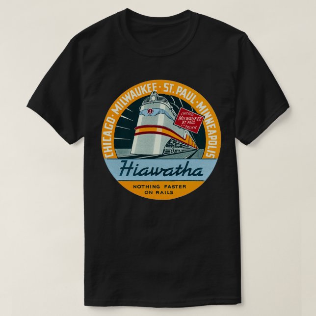 Camiseta 1935 Comboio Ferroviário Hiawatha (Frente do Design)