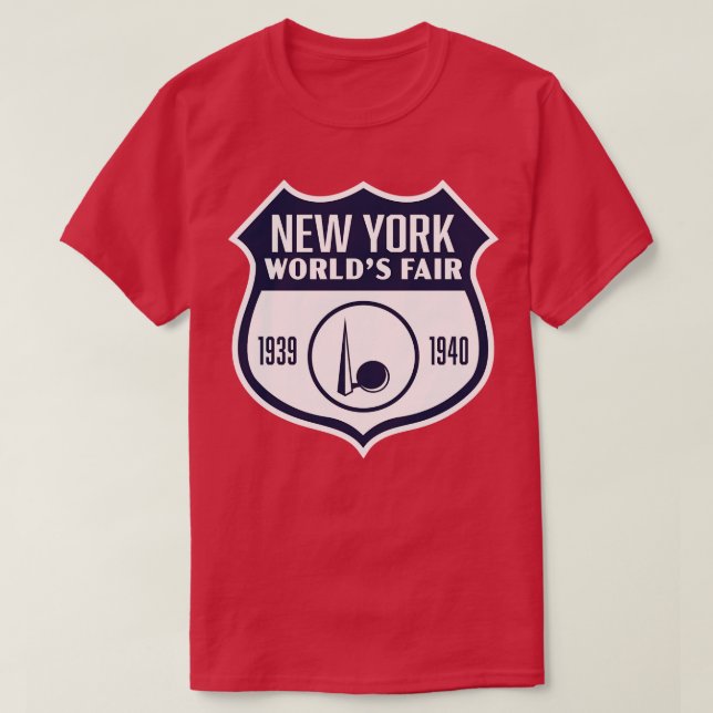 Camiseta 193940 New York World Fair Retro Shield Blue (Frente do Design)