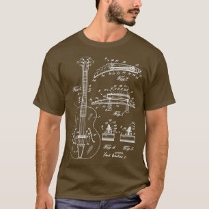 Camiseta 1940 Icônica Guitar Patent Desenhando O Seu Jogado
