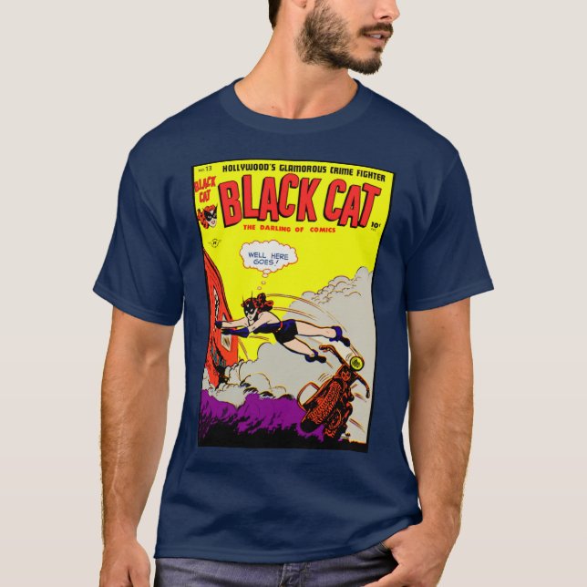 Camiseta 1940's Black Cat Comic T-Shirt (Frente)