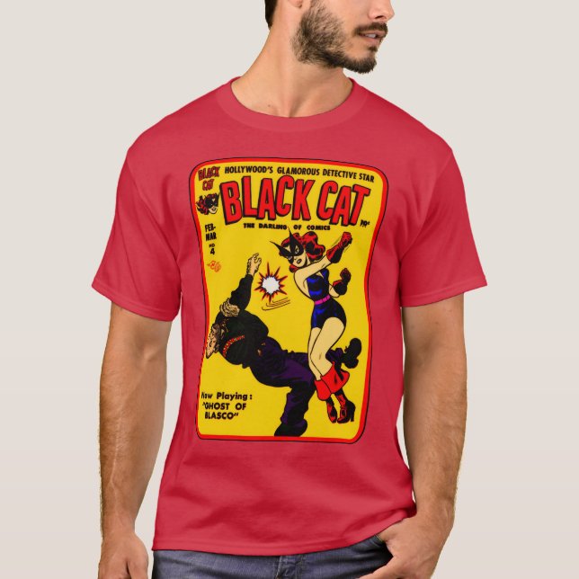 Camiseta 1940's Black Cat Comic T-Shirt (Frente)