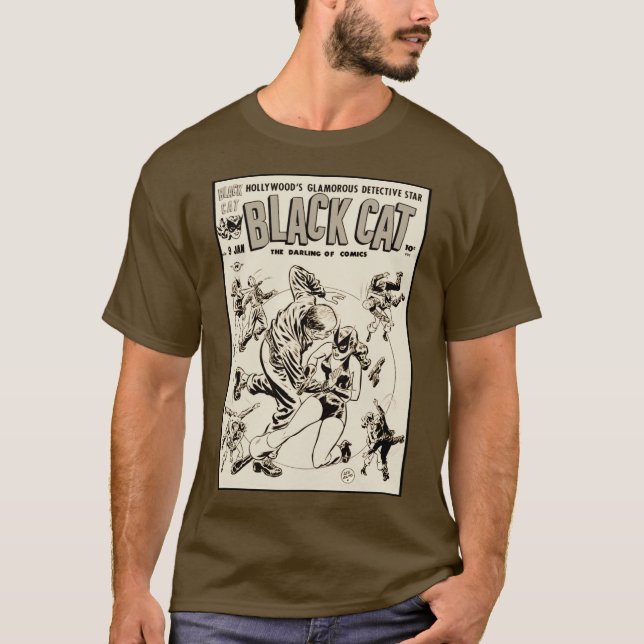 Camiseta 1940's Black Cat Comics T-Shirt (Frente)