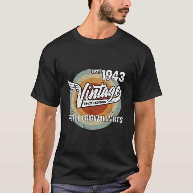 Camiseta 1943 Born Made In 1943 Biker For (Frente)