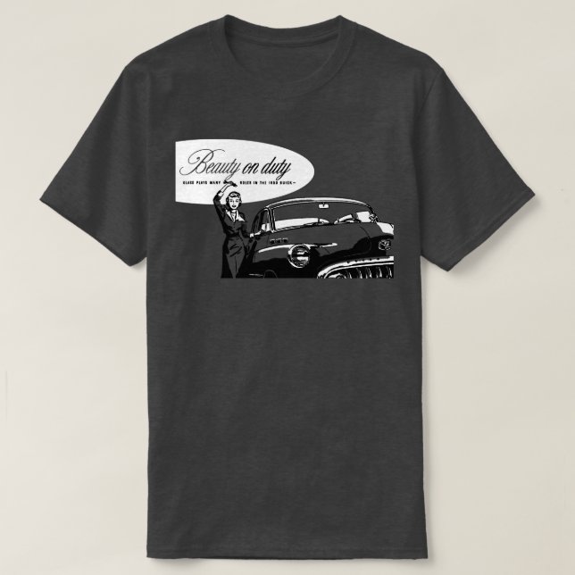 Camiseta 1950 BELEZA SOBRE O BURTY Buick e sua saia (Frente do Design)