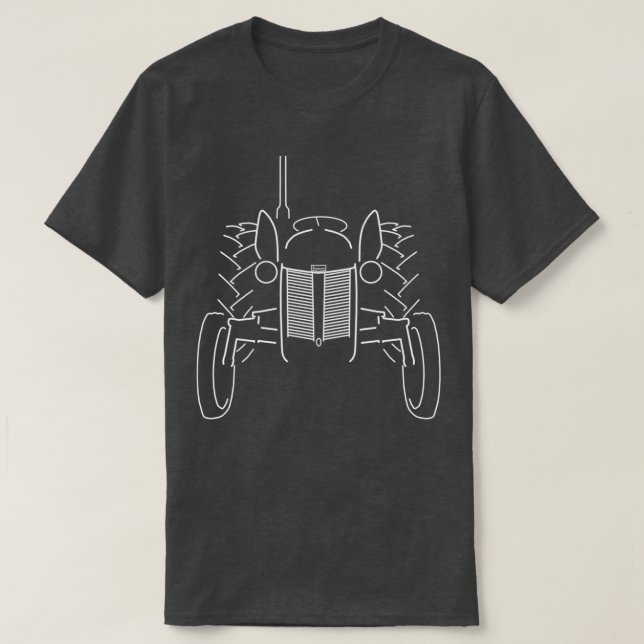 Camiseta 1950s Ferguson TE20 gráfico esboço branco do trato (Frente do Design)