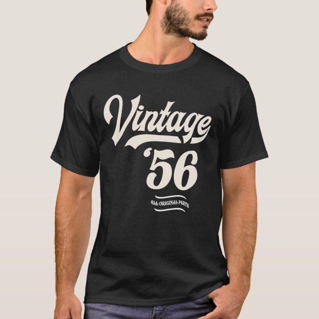 Camiseta 1956 68º Aniversário Oferece Homens de 68 Anos (Frente)