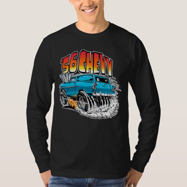 Camiseta 1956 Monster Hot Rod Wagon (Frente)