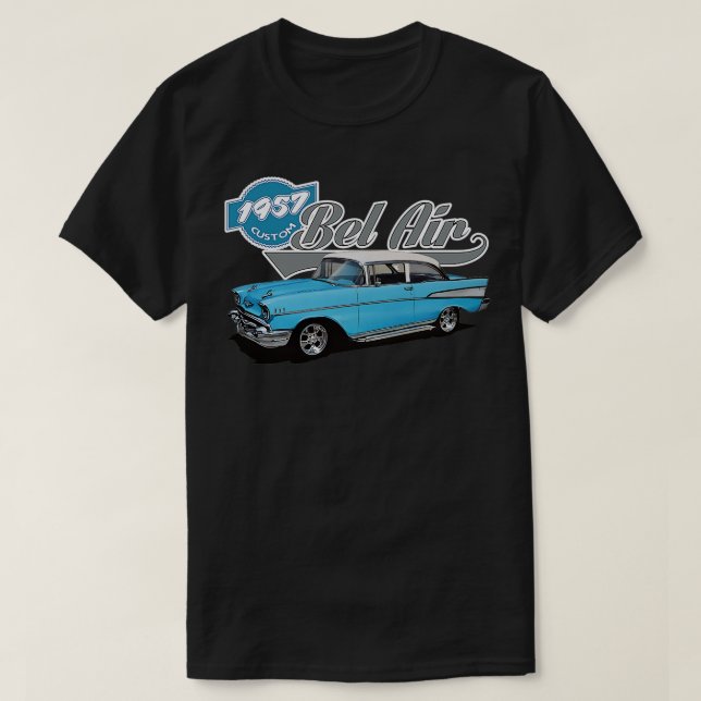 Camiseta 1957 chevy bel air pau (Frente do Design)