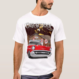 Camiseta 1957 Red and White Old School Chevy Bel Air