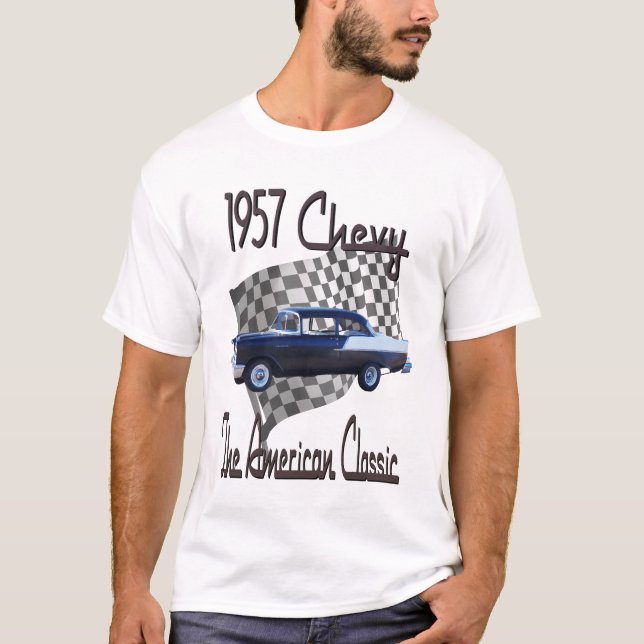 Camiseta 1957 T de Chevy, um clássico americano (Frente)