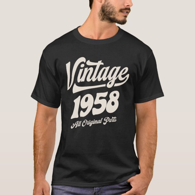 Camiseta 1958 66º Aniversário Oferece Homens de 66 Anos (Frente)