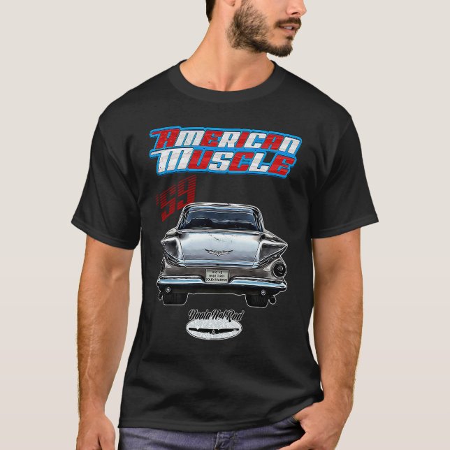 Camiseta 1959,Bel Invicta,Electra,Rockabilly,rusty car,dist (Frente)
