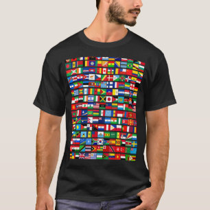 Camiseta 195 Sinalizadores De Todos Os Países Da Internacio