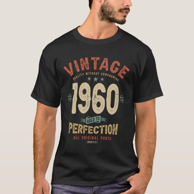 Camiseta 1960 Aniversário Com 63 Anos (Frente)