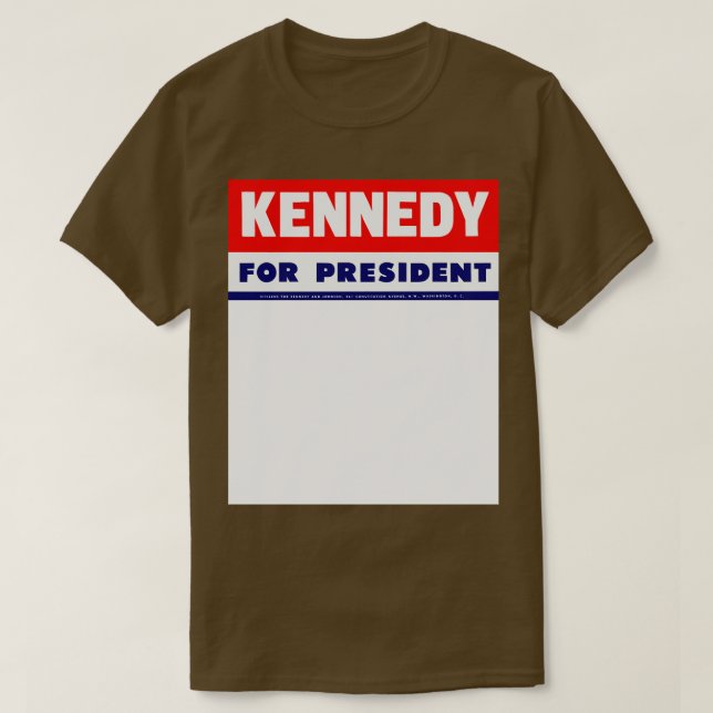Camiseta 1960 John F Kennedy para 1 (Frente do Design)