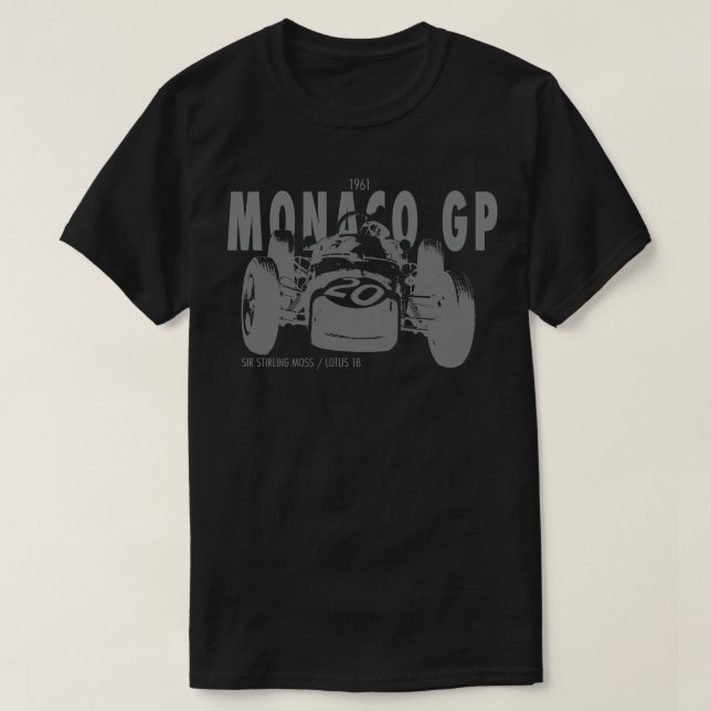 Camiseta 1961 GP Mônaco Sir Stirling Moss (Frente do Design)