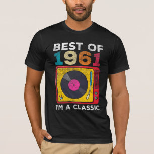 Camiseta 1961 Nascer Vintage 60º Aniversário Vinilas Clá