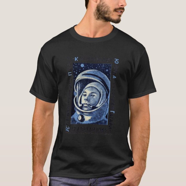 Camiseta 1961 Primeiro Homem no Espaço, Yuri Gagarin Classi (Frente)