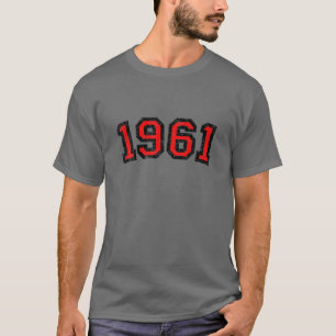 Camiseta 1961 (Vintage Black And Red) 60º Aniversário