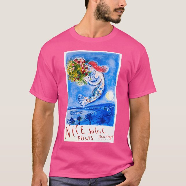 Camiseta 1962 Marc Chagall Nice Soleil Fleurs França Viagem (Frente)