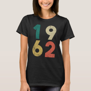 Camiseta 1962 Vintage Aniversário Retro