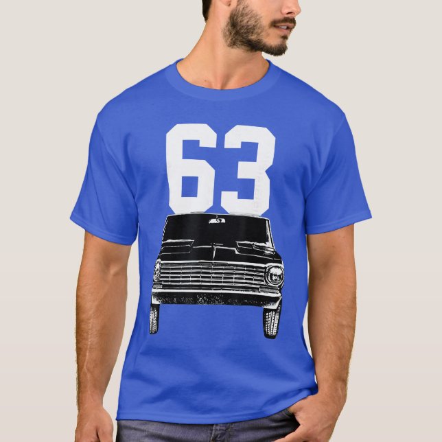 Camiseta 1963 chevys nova carro clássico retrô (Frente)