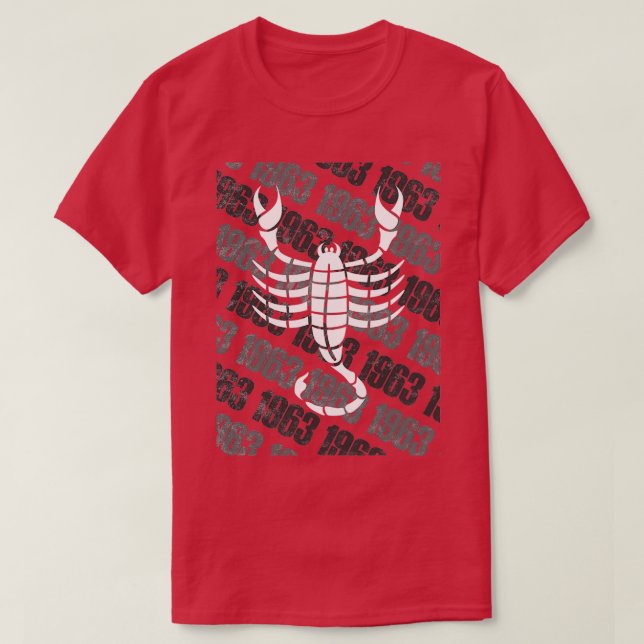 Camiseta 1963 Zodiac Birthday Gift Horoscope Scorpio (Frente do Design)