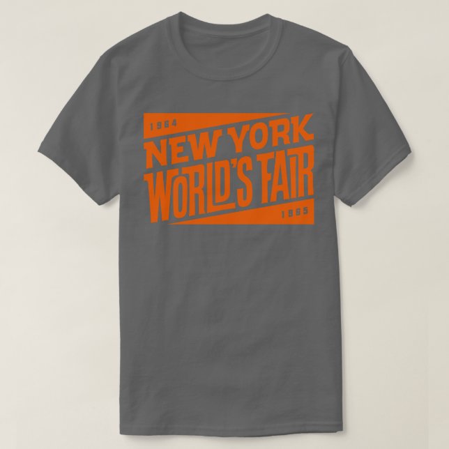 Camiseta 196465 New York Worlds Fair Tiki Font Orange (Frente do Design)