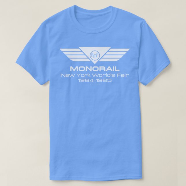 Camiseta 196465 World Fair New York AMF Monorail Wings Whi (Frente do Design)