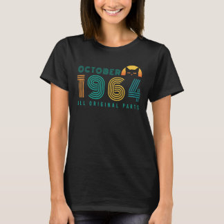 Camiseta 1964 de outubro Cat Retro