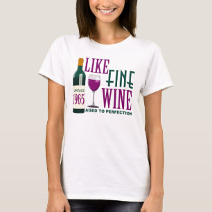 Camiseta 1965 COMO O VINHO fino envelhecido ao vintage da