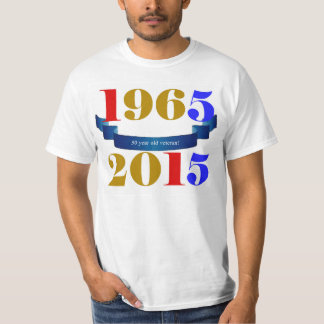 Camiseta 1965 - luva curta comemorativa de 2015 50 B'Day