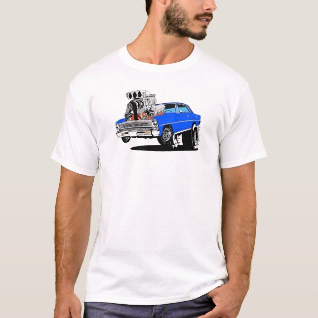 Camiseta 1966 1967 Quente Cartoon Chevy Nova II (Frente)